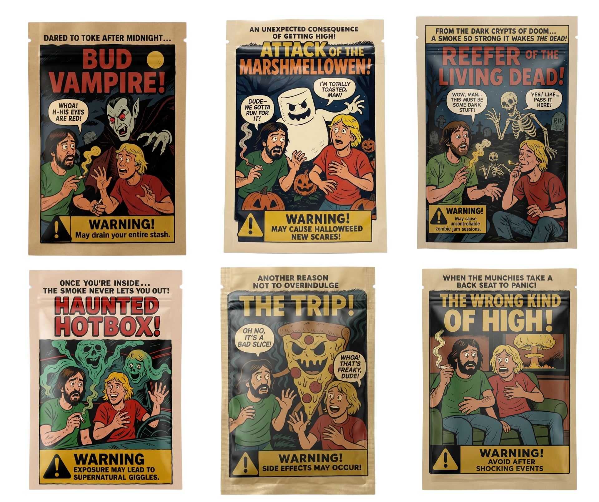 Smell-Proof Mylar Bags 7×10cm – Midnight Horror Comic Collection