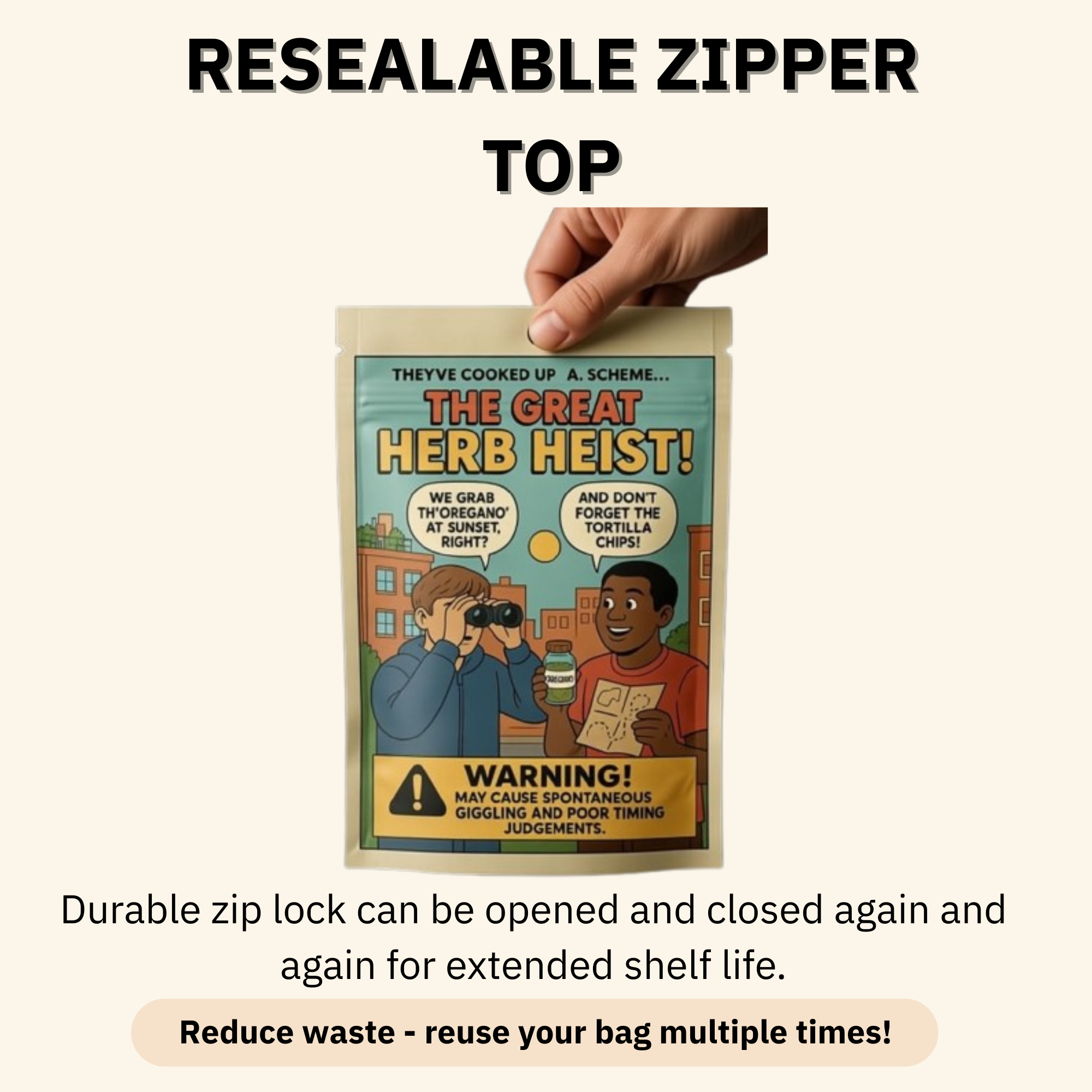 Smell-Proof Mylar Bags 7×10cm – Snack Ops Cartoon Series