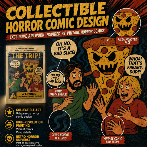 Smell-Proof Mylar Bags 7×10cm – Midnight Horror Comic Collection