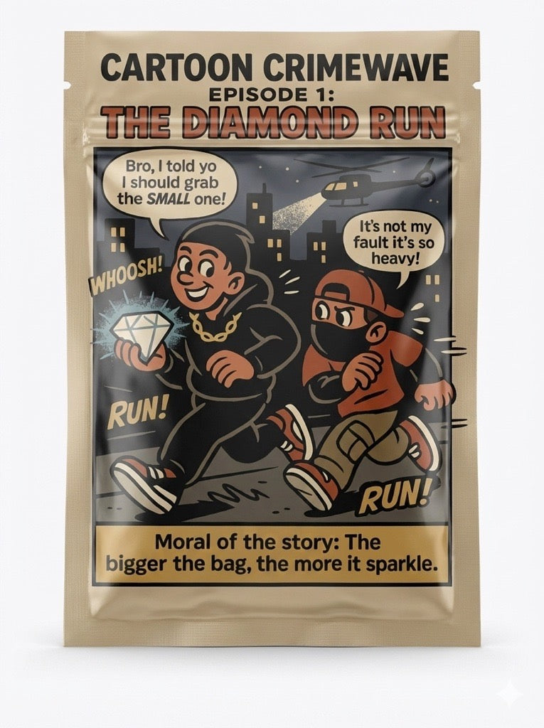 Smell-Proof Mylar Bags 7×10cm – Cartoon Crimewave Collection