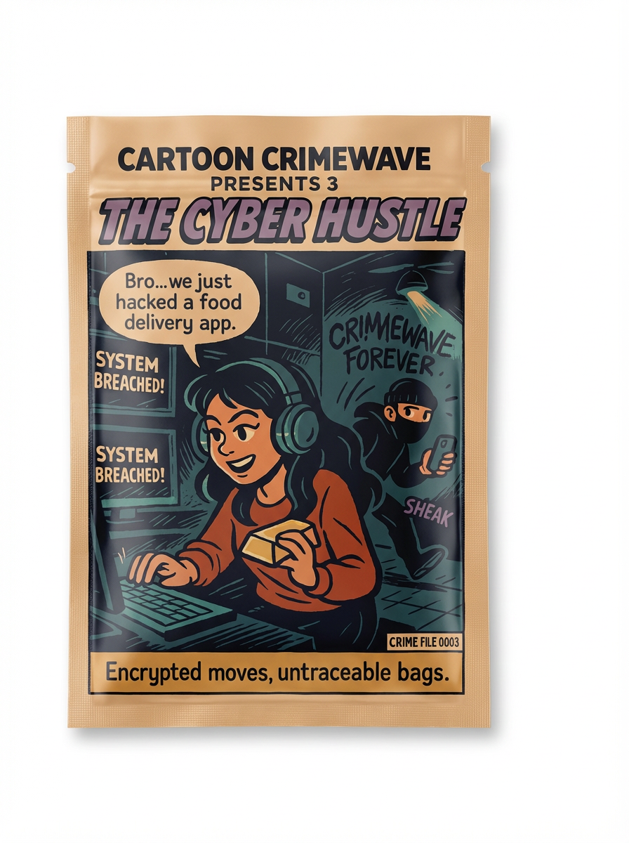 Smell-Proof Mylar Bags 7×10cm – Cartoon Crimewave Collection