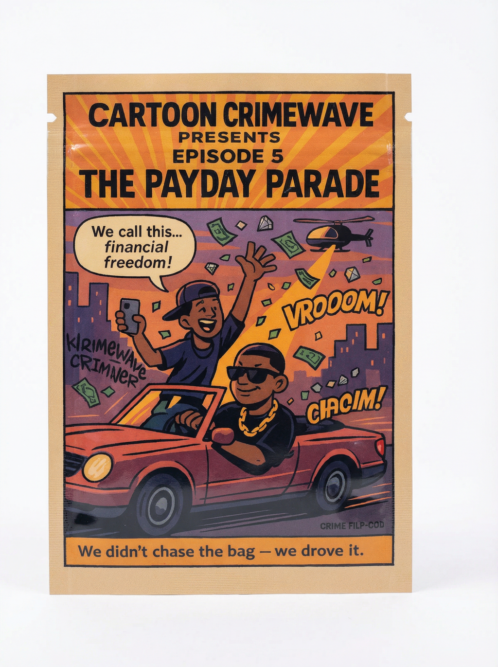 Smell-Proof Mylar Bags 7×10cm – Cartoon Crimewave Collection