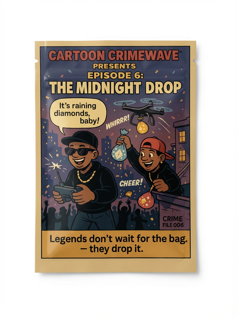 Smell-Proof Mylar Bags 7×10cm – Cartoon Crimewave Collection