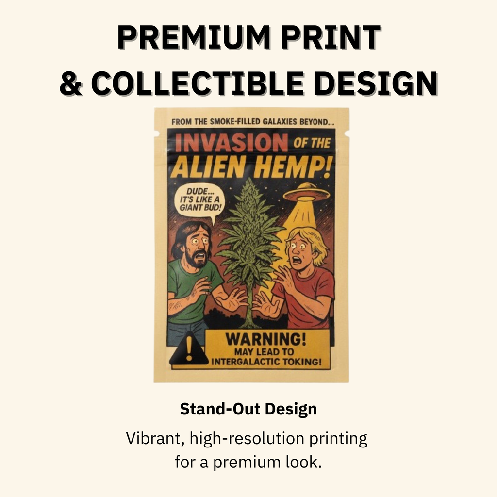 Smell-Proof Mylar Bags 7×10cm – Sci-Fi Horror Comic Collection | Midnight Horror Vol. II