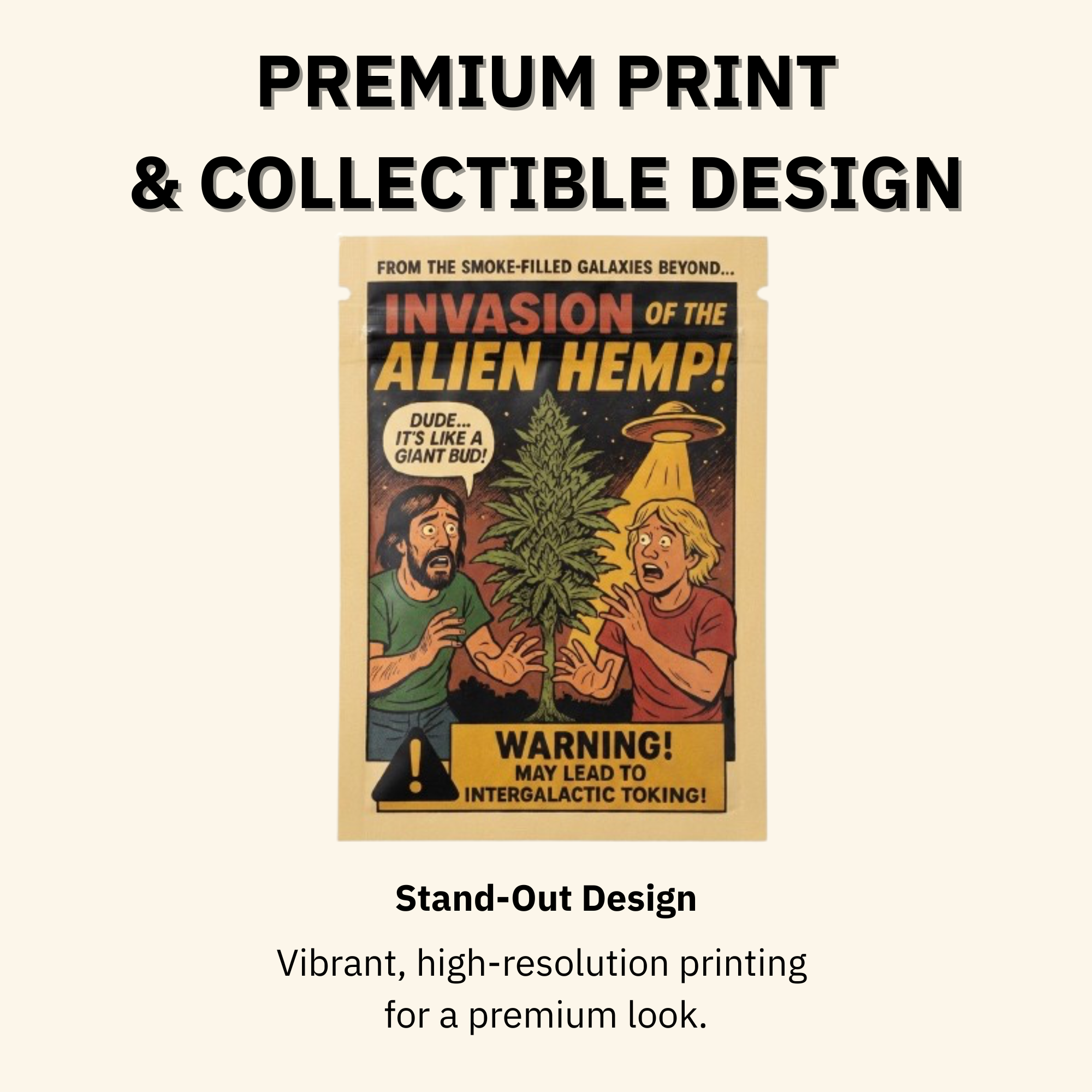 Smell-Proof Mylar Bags 7×10cm – Sci-Fi Horror Comic Collection | Midnight Horror Vol. II