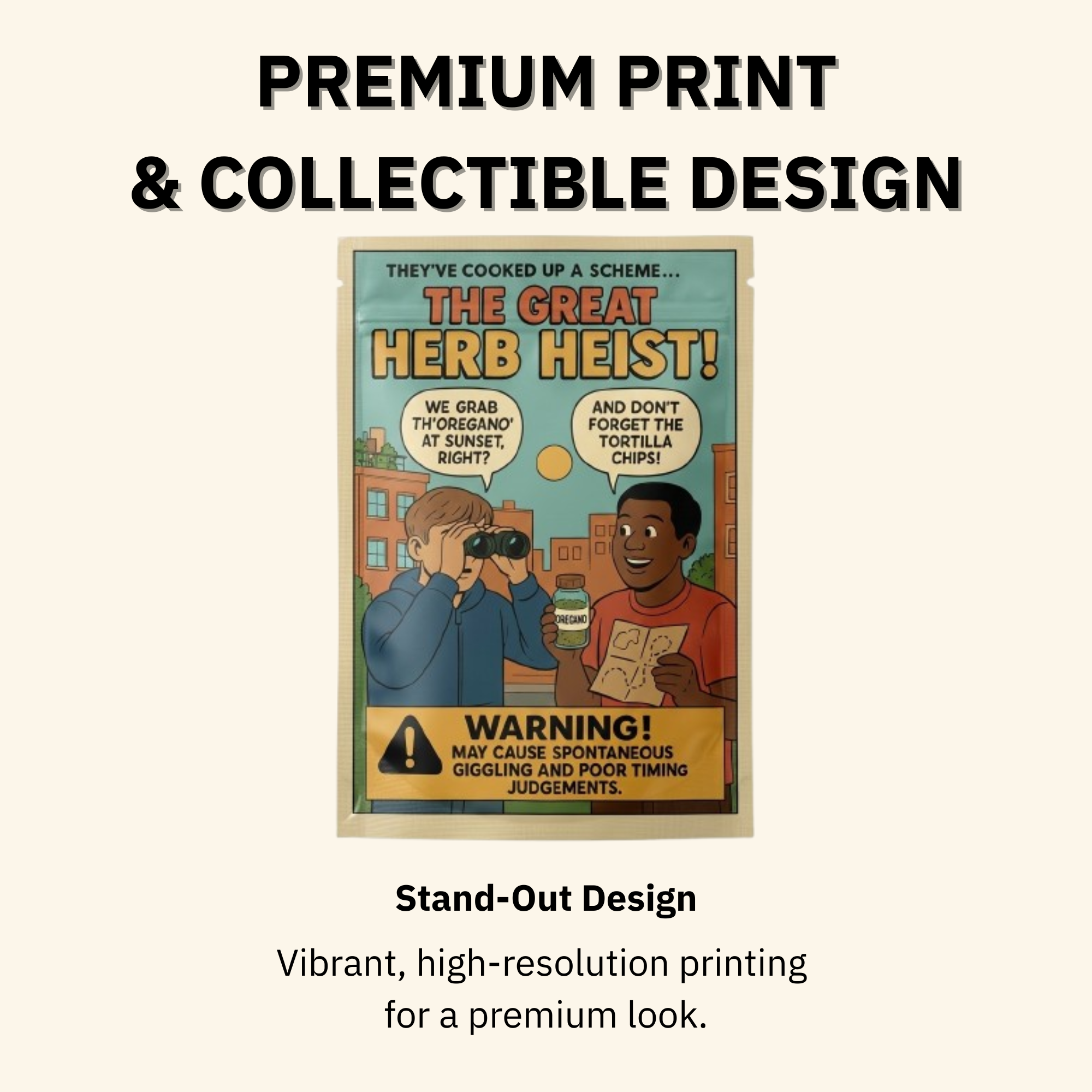 Smell-Proof Mylar Bags 7×10cm – Snack Ops Cartoon Series