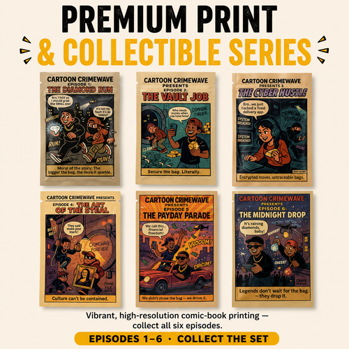 Smell-Proof Mylar Bags 7×10cm – Cartoon Crimewave Collection