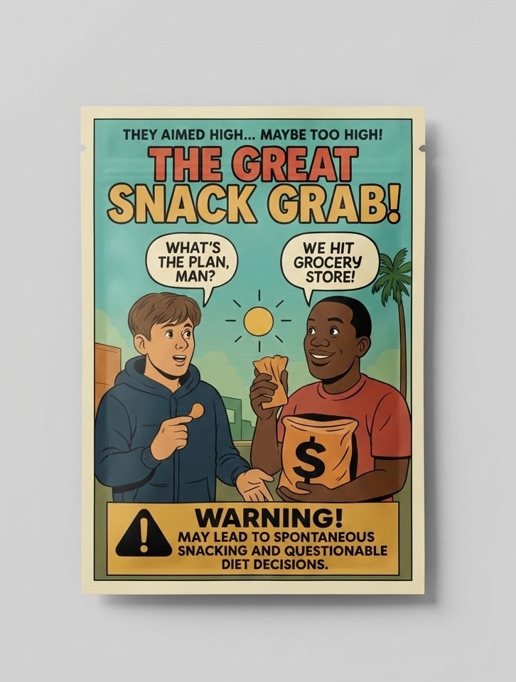 Smell-Proof Mylar Bags 7×10cm – Snack Ops Cartoon Series